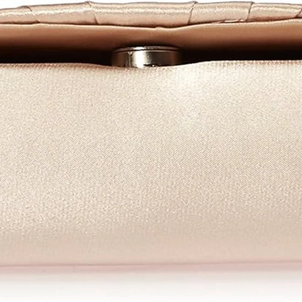 Women’s Satin Evening Clutch Shoulder Bag Convertible Formal Wedding Purse - Picture 4 of 6